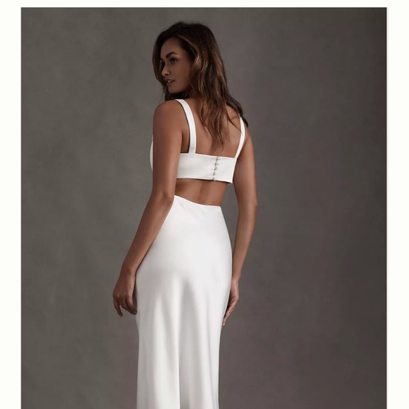 Anthropologie Dresses & Skirts - Anthropologie White Dress “ Sachin & Babi Sierra Satin Midi Dress”